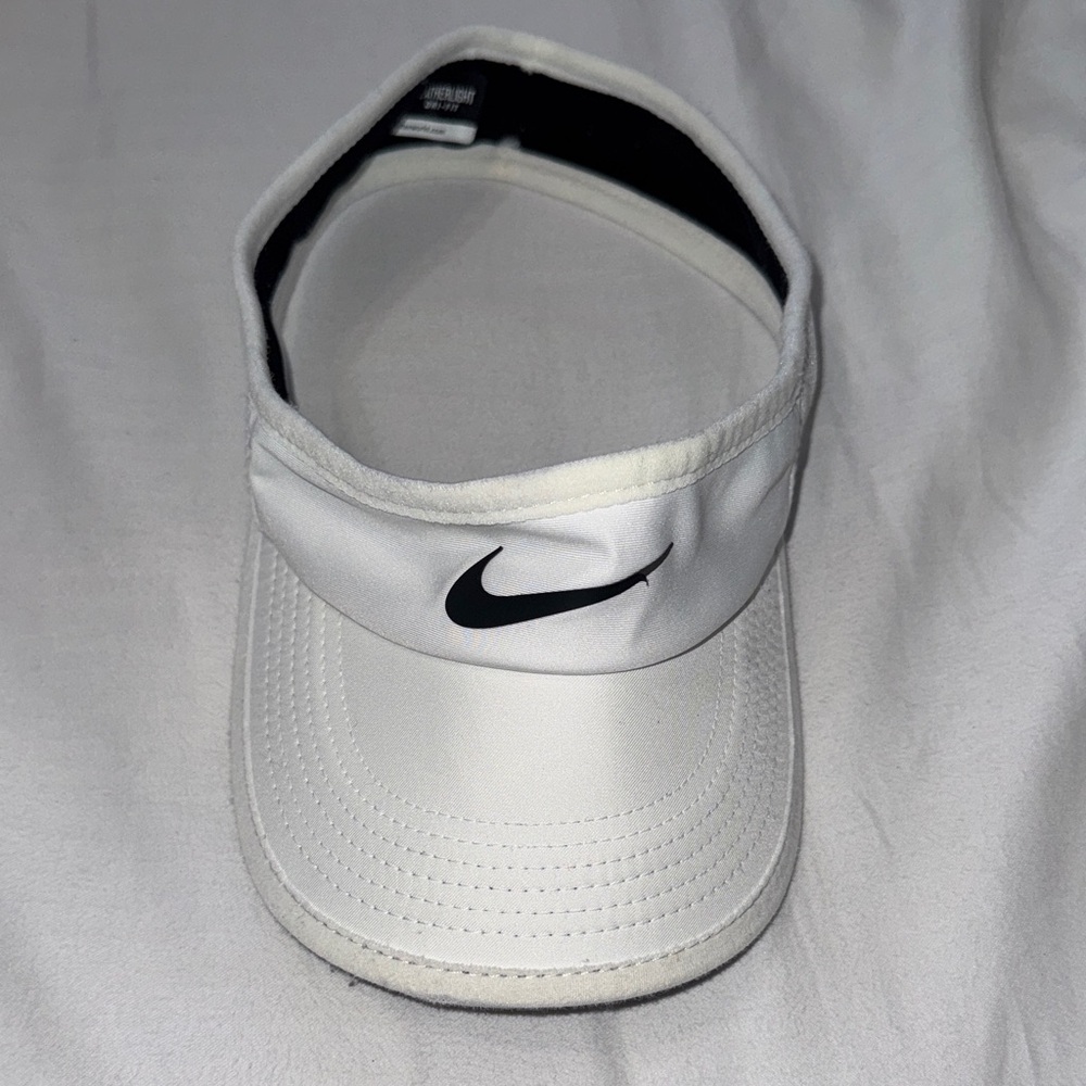 Nike White and Black Sports Visor